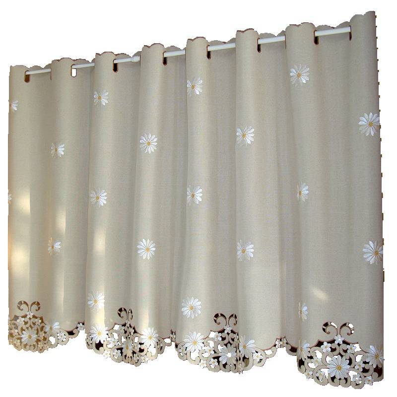 Plasma curtain window curtain half curtain embroidery Korean fabric floating curtain finished kitchen cabinet curtain coffee curtain fabric