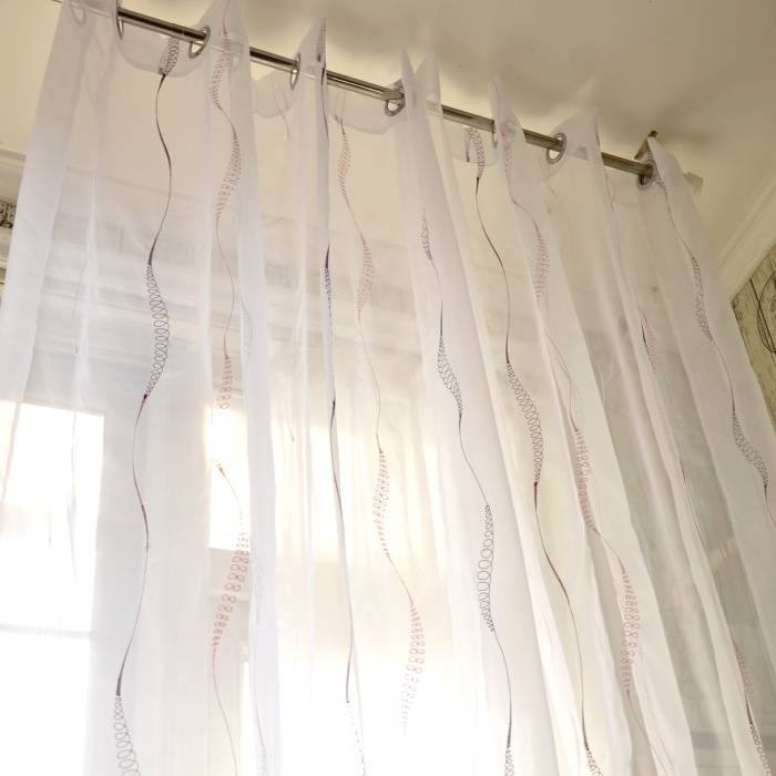 Punch finished product embroidered curtains small fresh balcony living room white embroidered curtain pace screen curtain special price