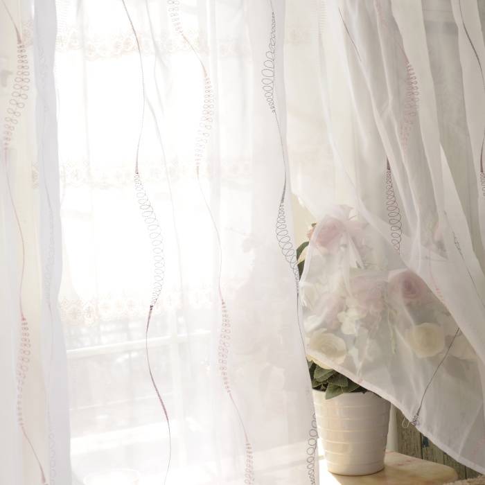 Punch finished product embroidered curtains small fresh balcony living room white embroidered curtain pace screen curtain special price