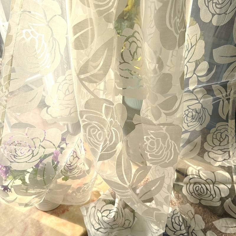 Korean -style three -dimensional printed curtain finished screenplay curtain