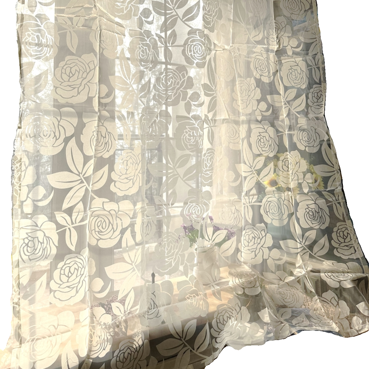Korean -style three -dimensional printed curtain finished screenplay curtain