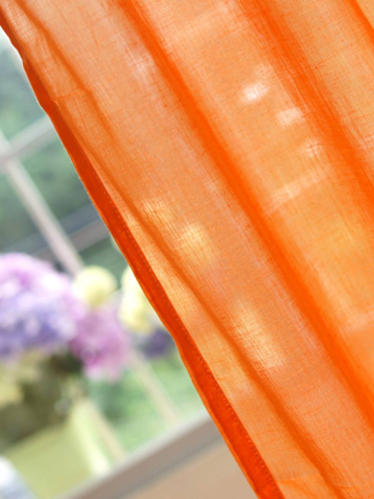 Exit Nordic style orange light and light cotton curtain