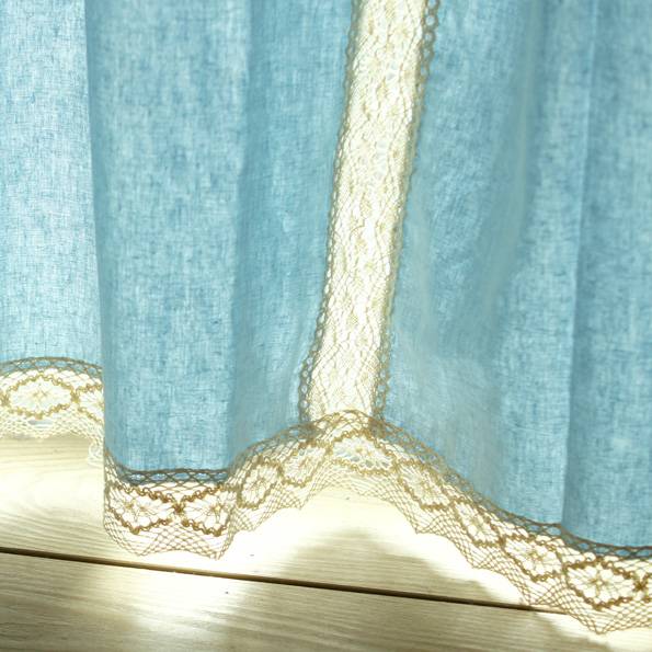Mediterranean style American half -shading cotton linen curtain