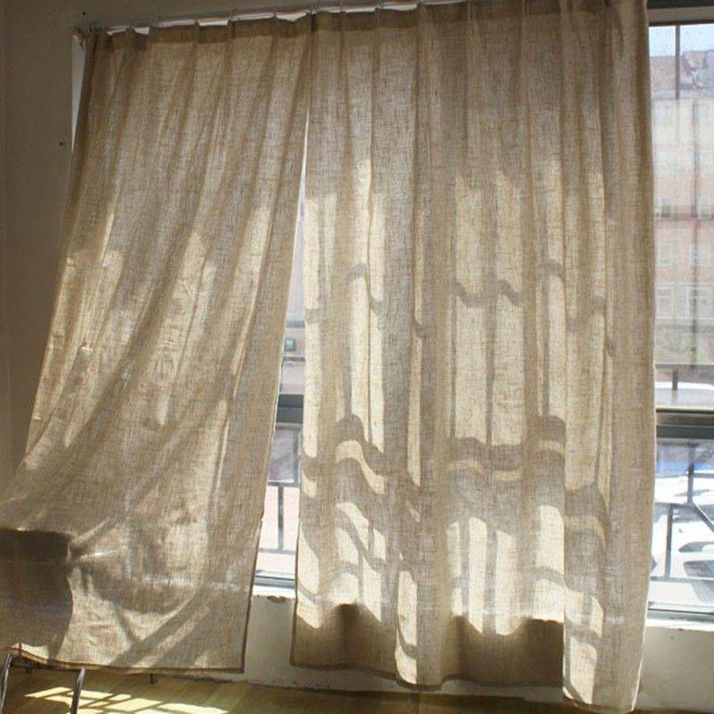 Treatment of export finished curtain curtain half -shading curtain balcony bedroom Baying window baying linen lines of solid color simple special offer
