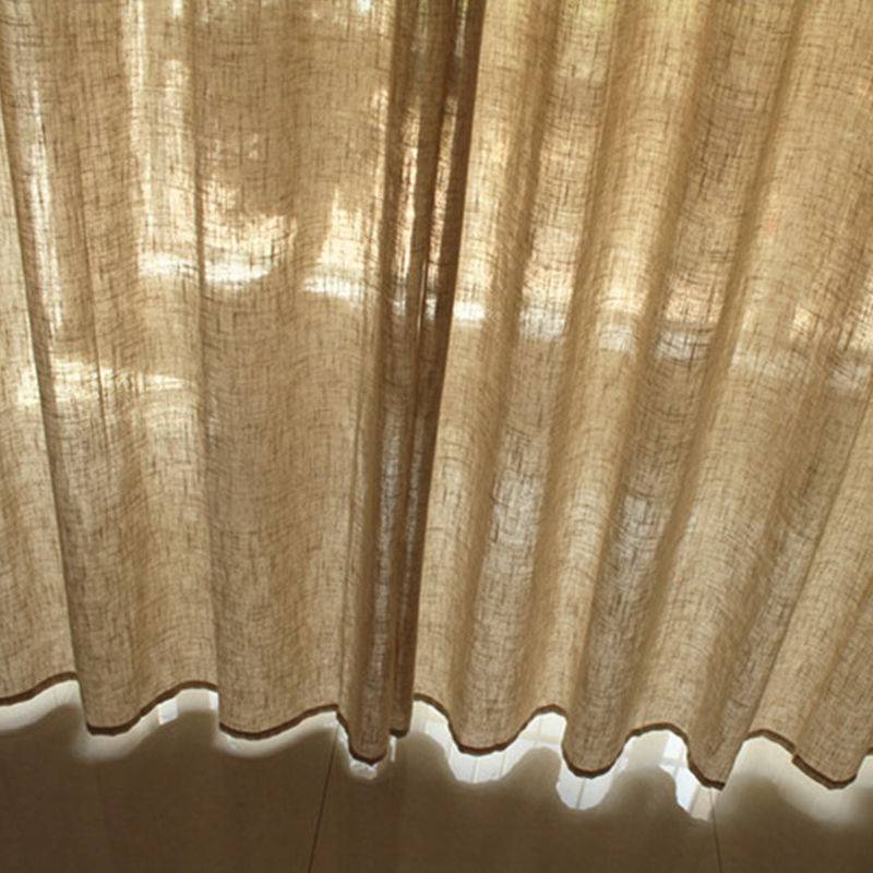 Treatment of export finished curtain curtain half -shading curtain balcony bedroom Baying window baying linen lines of solid color simple special offer