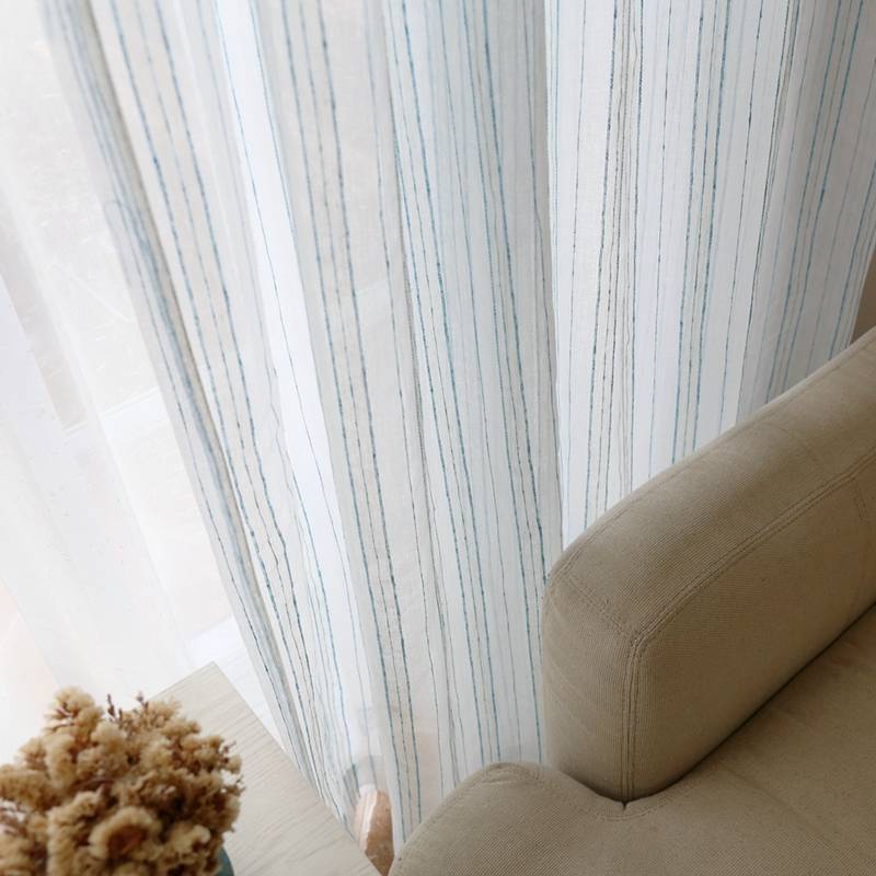 Exit striped cotton and linen blend special window screen