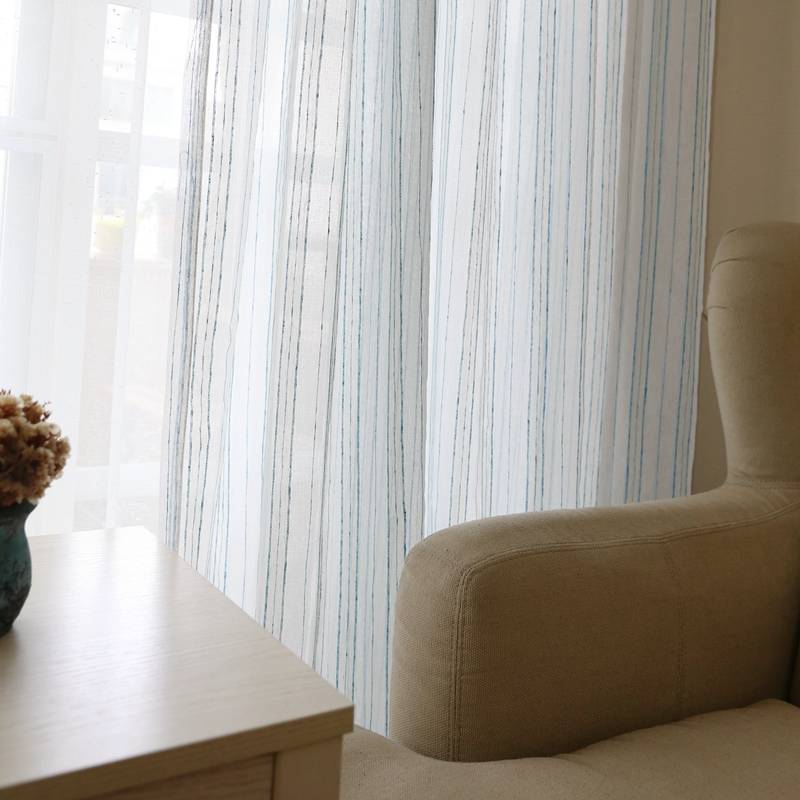Exit striped cotton and linen blend special window screen
