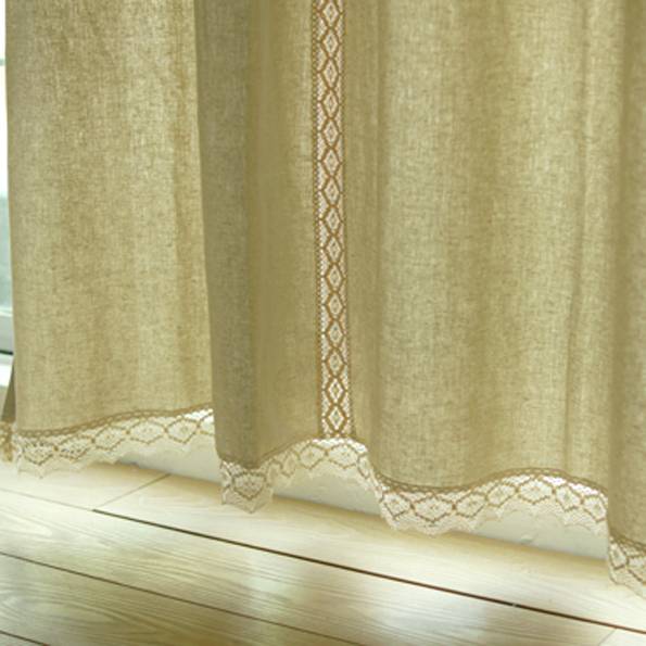American rural style living room pure cotton stitching finished curtain