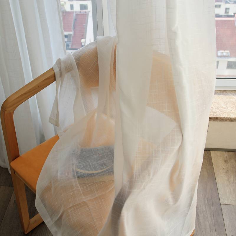 Curtain window screen cross yarn white screen curtain window screen finished white sand floating window balcony semi -shading