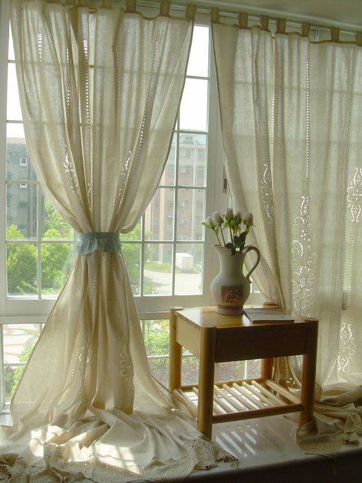 Exit original single curtains American rural French Mediterranean retro cotton coarse cloth living room bedroom curtain