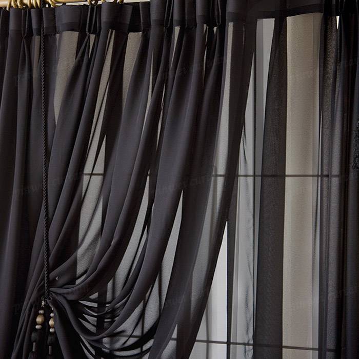 High -end single black window screen curtain cloth boutique black screen curtain office window living room high density special offer