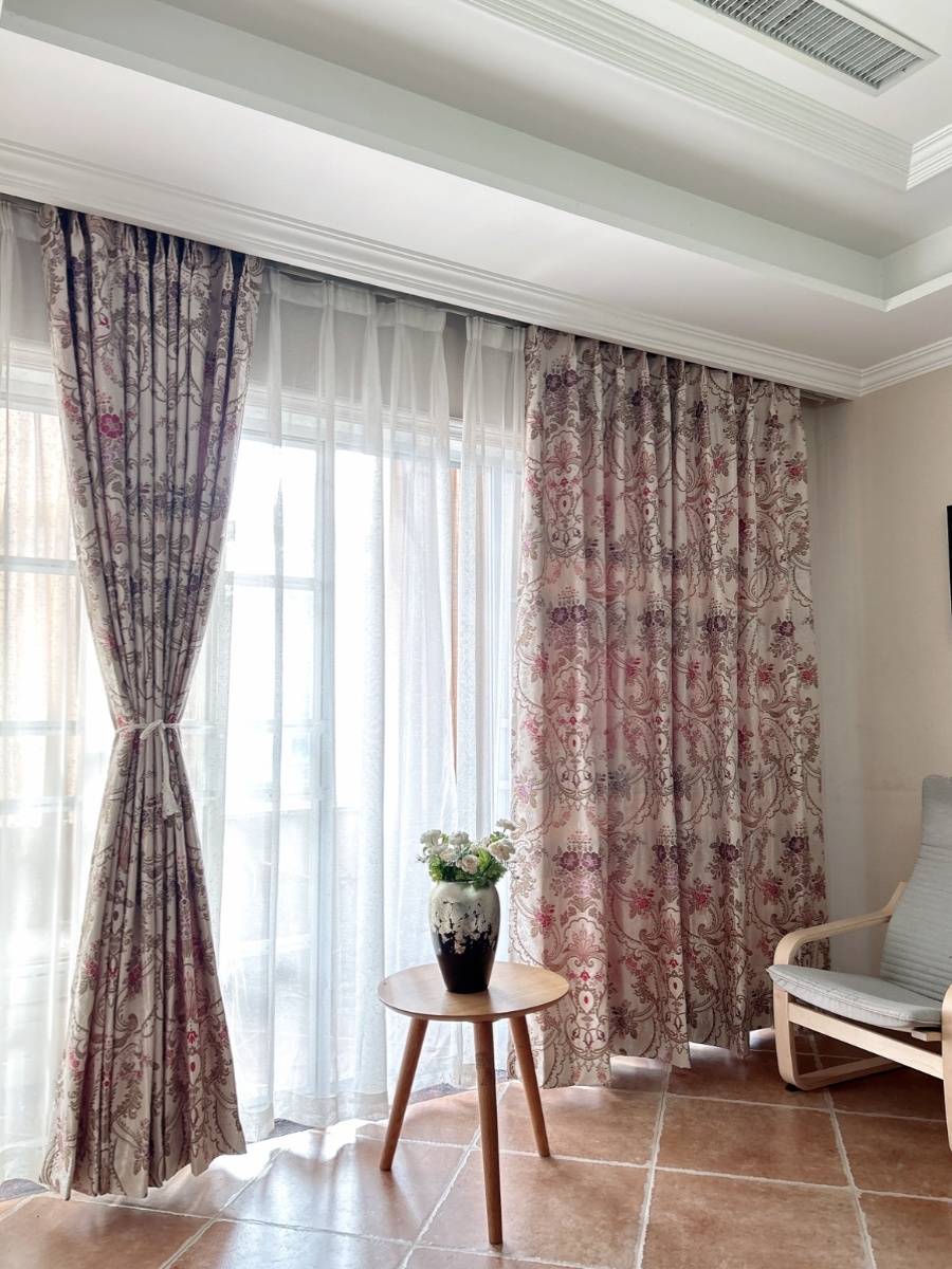Export high -end color weaving products, finished curtains, living room bedroom bedroom wedding house customization