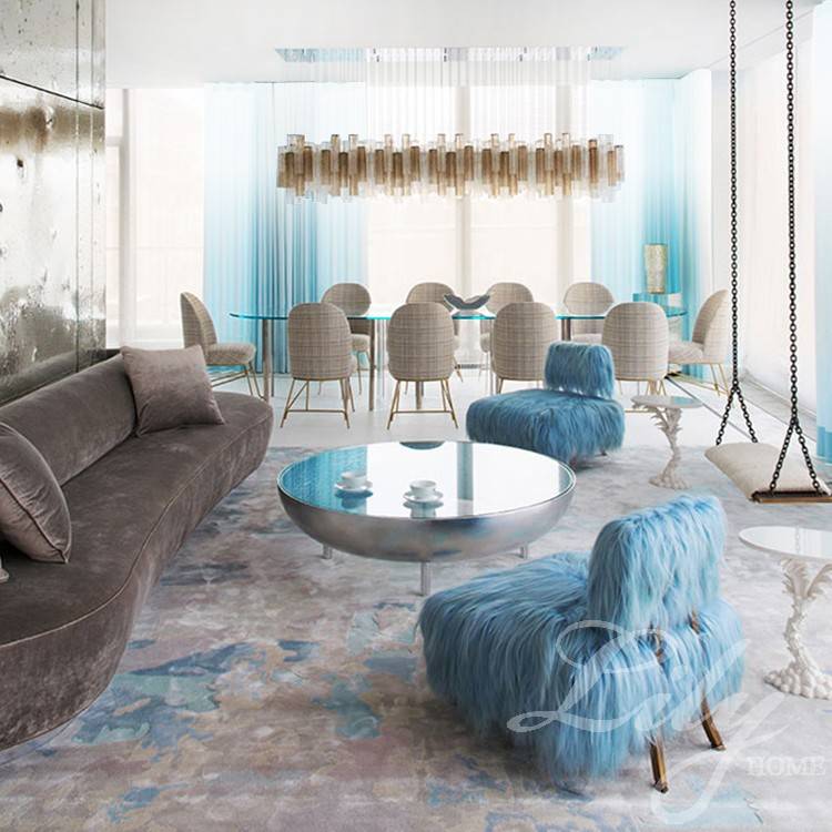 Show Curtain Ice Blue European style Cool Cool Curtain