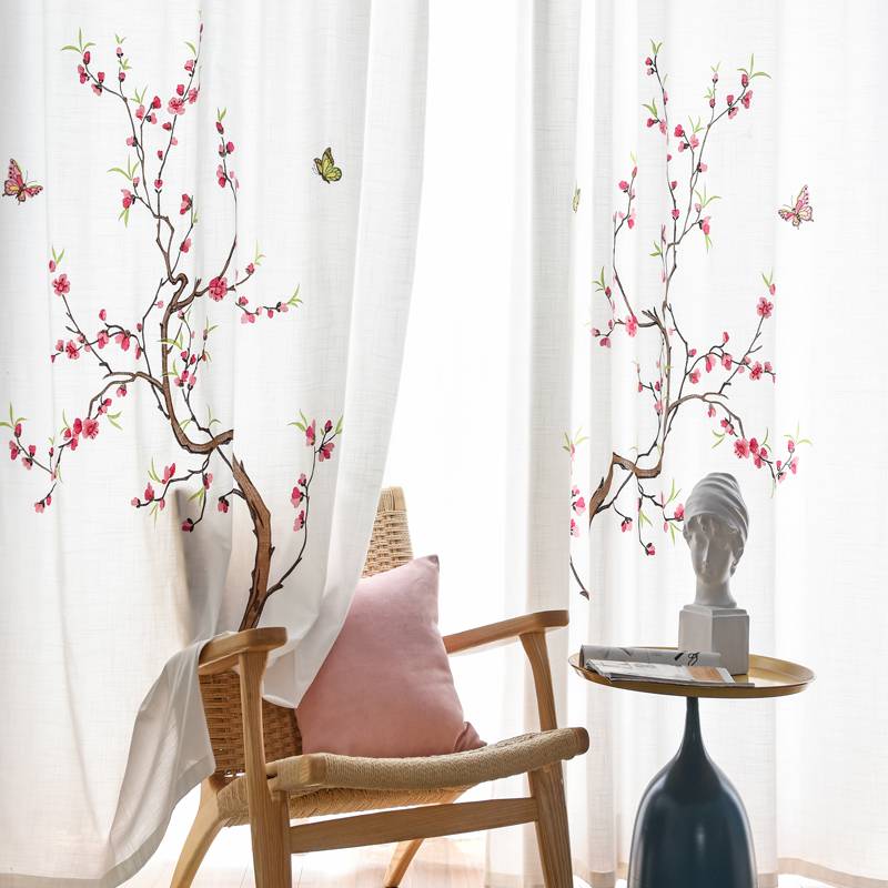 Treatment of finished curtain embroidery embroidery, half -shading, soft and vertical bedroom balcony living room bay window special price