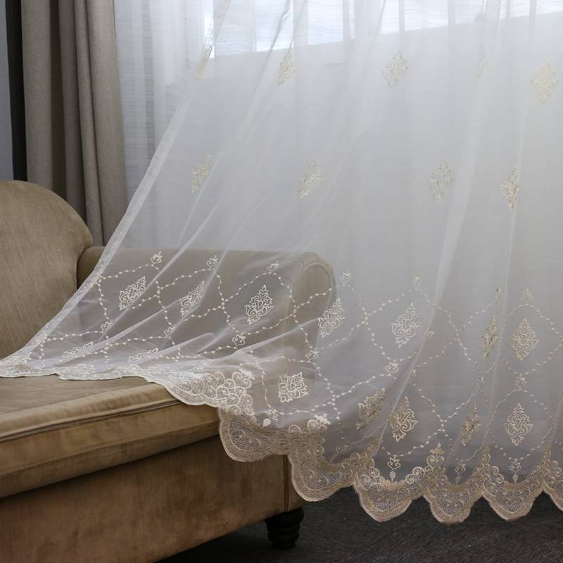 Export finished window screen curtains with exquisite embroidered screen curtain balcony restaurant bedroom living room partition partition