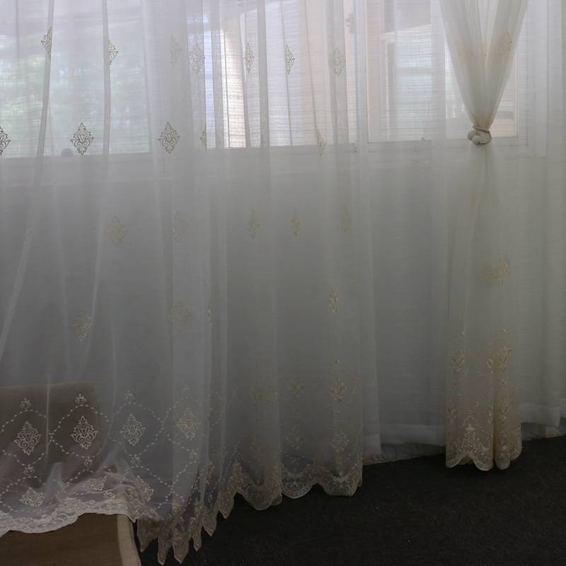 Export finished window screen curtains with exquisite embroidered screen curtain balcony restaurant bedroom living room partition partition