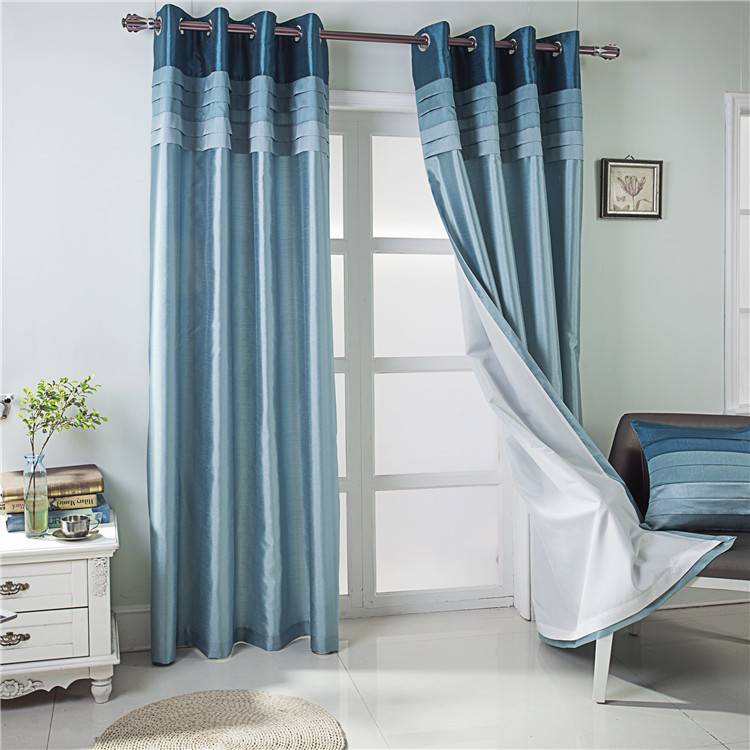 Export oversized stitching Customized solid color high -end simulation silk living room Restaurant floor curtains to Seattle