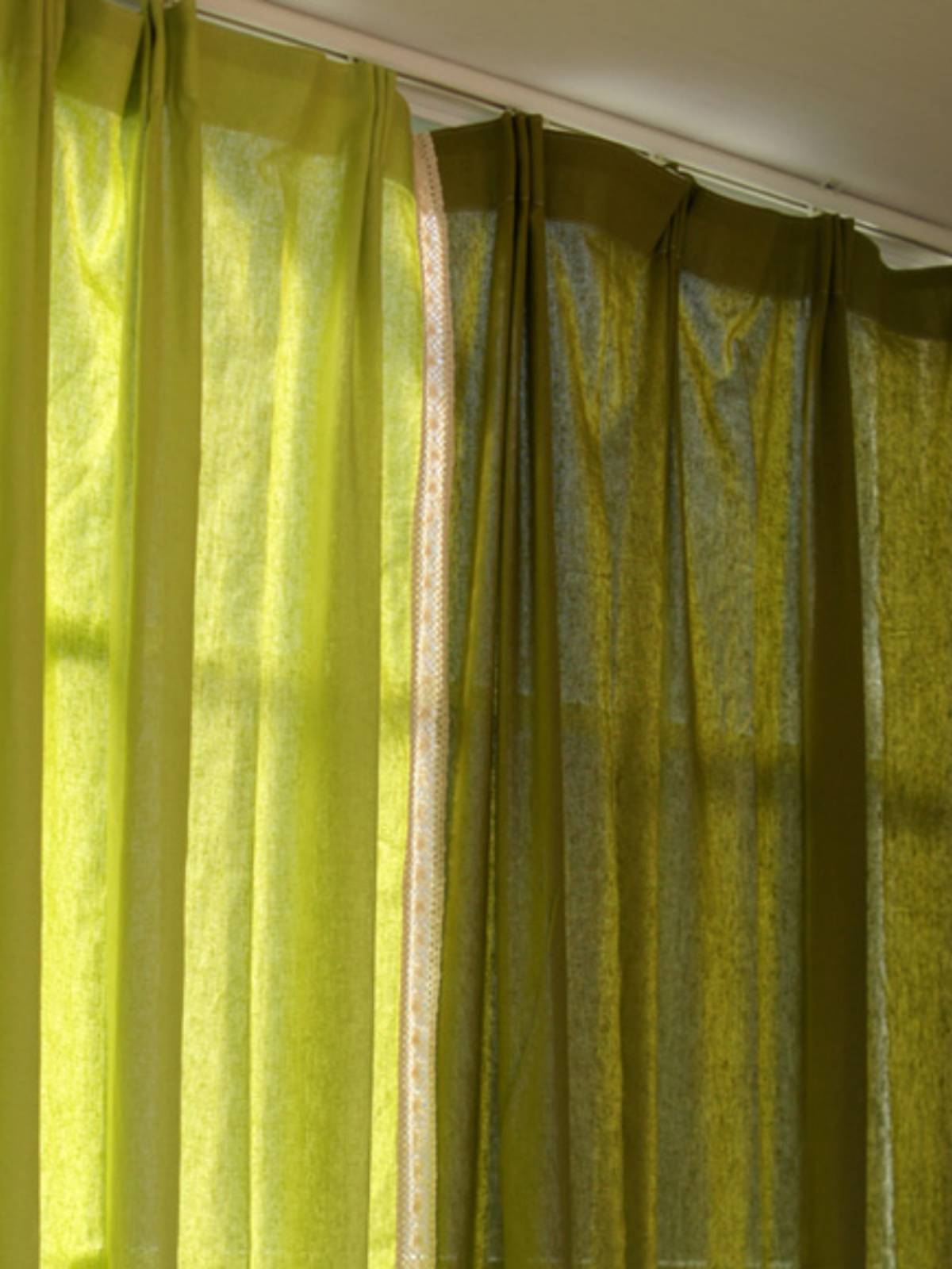 Light green twine cloth minimalist modern wind finished curtain