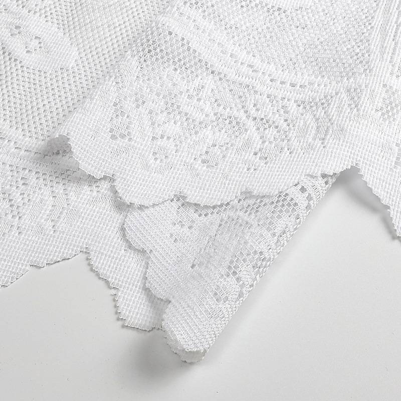 Source manufacturer Cross -border lace curtain half curtain coffee curtain cabinet short curtain lock eye penetration window curtain curtain