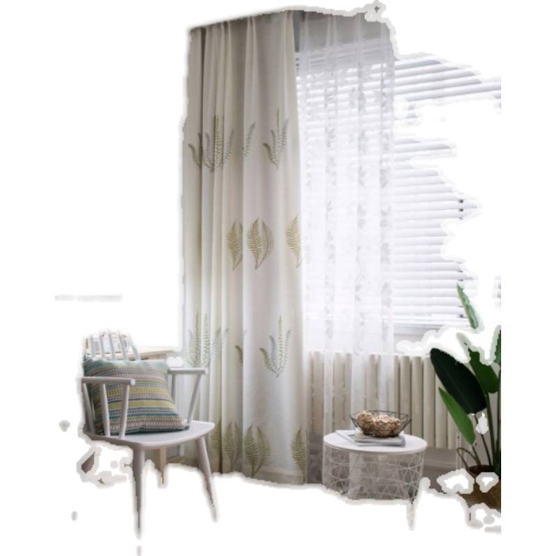 American rural style Rural Fern Grass Nordic Chinese Homestay Homestay Inn Living Room Study Curtain Curtain Curtain