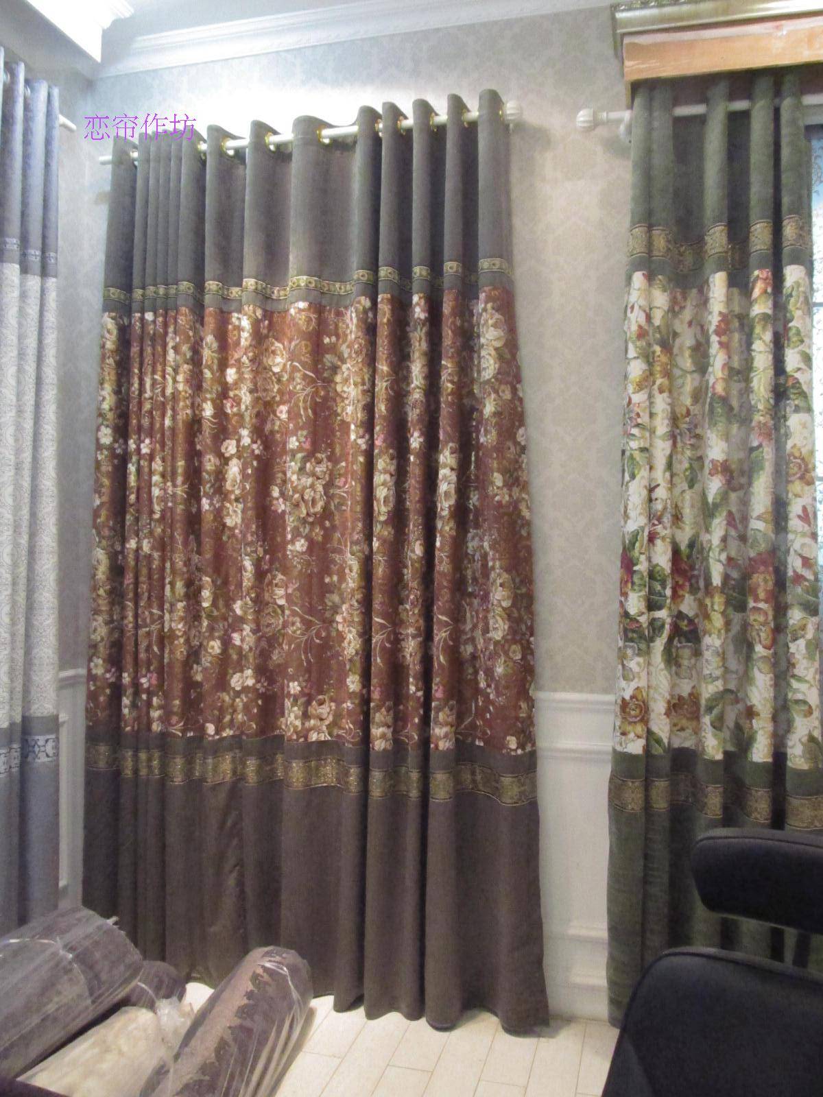 New special new models, thick hot hot perm, cherry, stitching pastoral modern versatile shading curtain customization