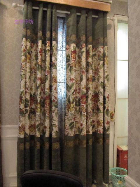 New special new models, thick hot hot perm, cherry, stitching pastoral modern versatile shading curtain customization