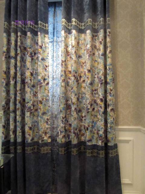 New special new models, thick hot hot perm, cherry, stitching pastoral modern versatile shading curtain customization