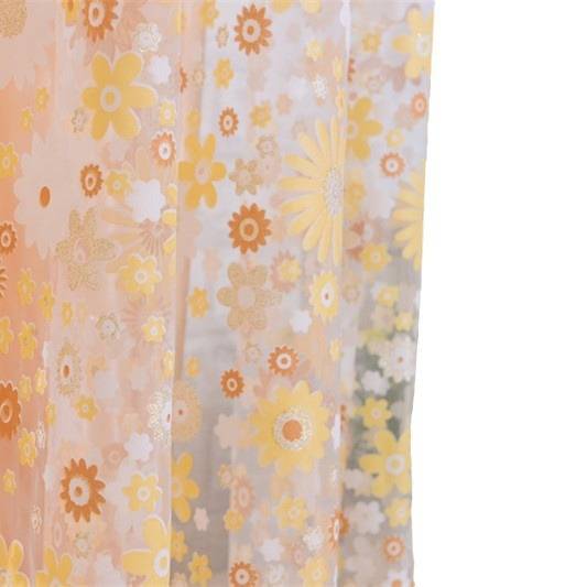 Purchase window screen yellow floral screen curtain living room bedroom balcony solid color simulation silk curtain