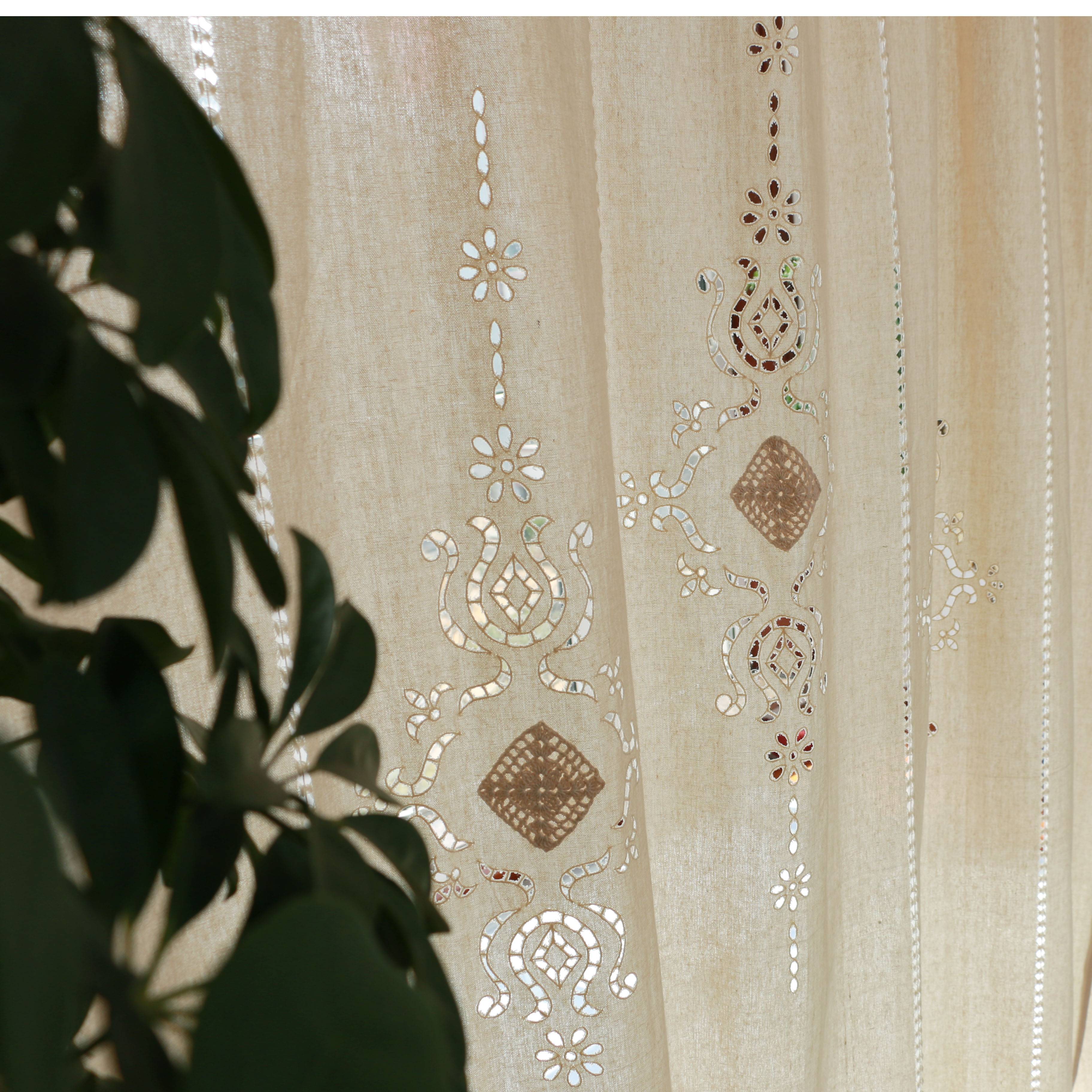 American French Mediterranean Vocal Cotton Cotton Elplatter Poor Pymi -bedroom balcony bay window half -shading curtains into i.