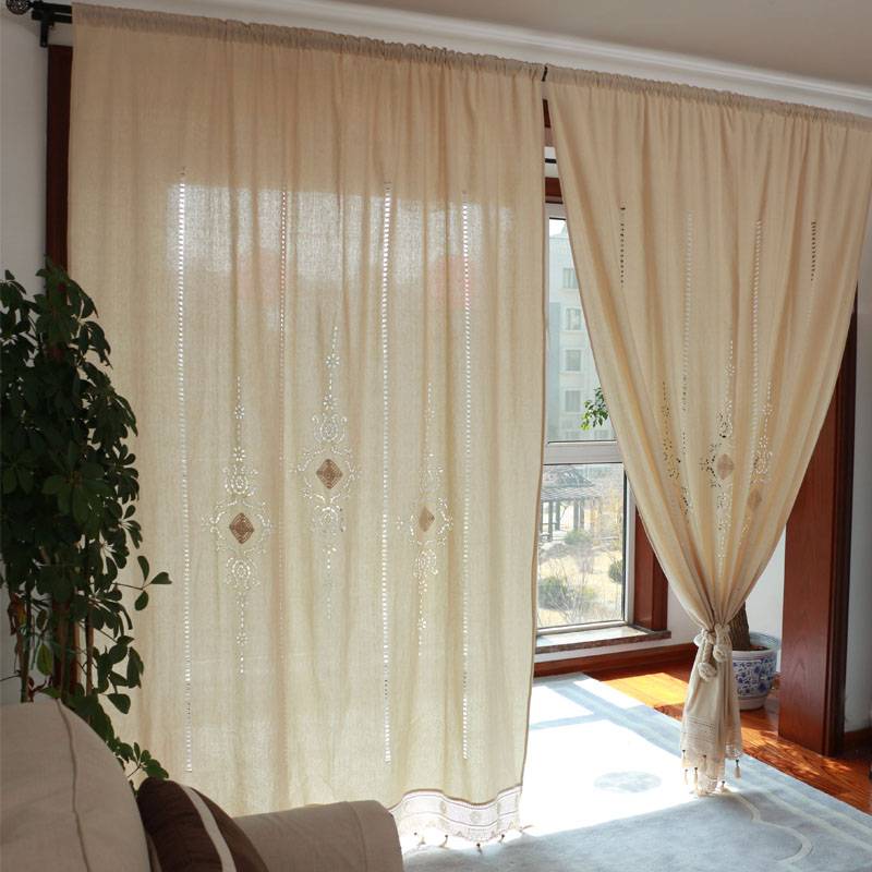 American French Mediterranean Vocal Cotton Cotton Elplatter Poor Pymi -bedroom balcony bay window half -shading curtains into i.