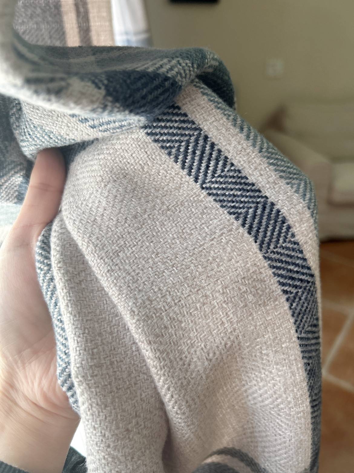 Original Single Exit Cotton and Mahimon Half -shading Scottish Blue Plaid Curtain Customized Living Room Study Room