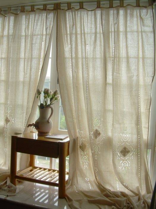 Exit original single curtains American rural French Mediterranean retro cotton coarse cloth living room bedroom curtain