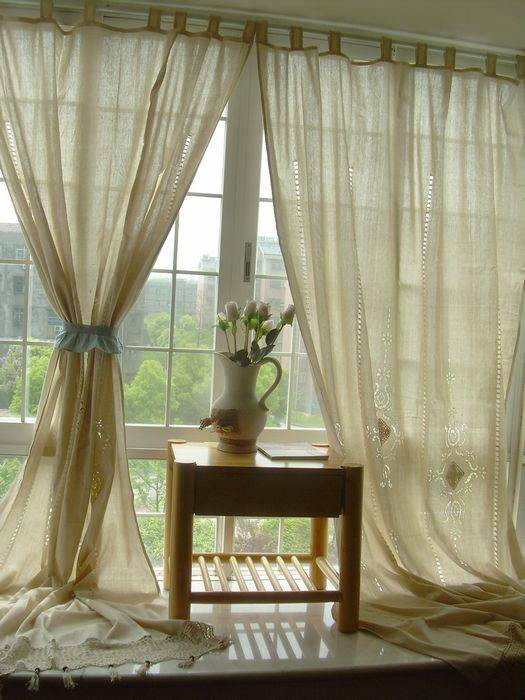 Exit original single curtains American rural French Mediterranean retro cotton coarse cloth living room bedroom curtain