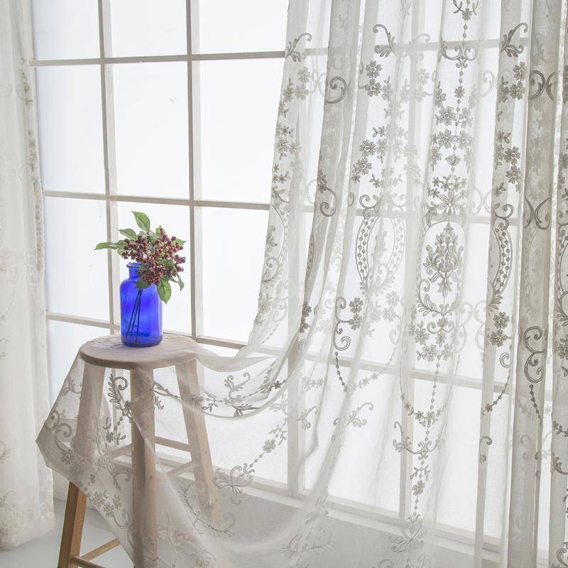 European -style embroidered white screen window screen encryption embroidery