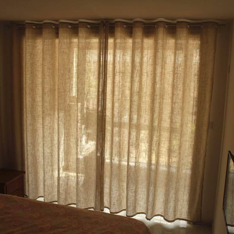 Treatment of export finished curtain curtain half -shading curtain balcony bedroom Baying window baying linen lines of solid color simple special offer