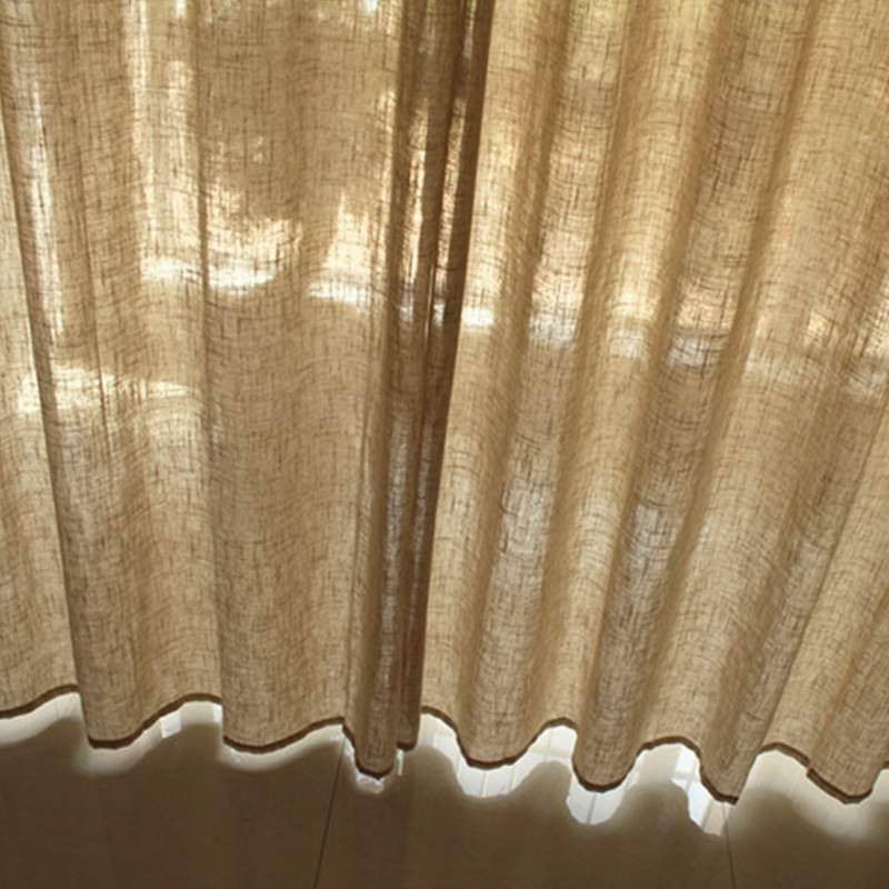 Treatment of export finished curtain curtain half -shading curtain balcony bedroom Baying window baying linen lines of solid color simple special offer