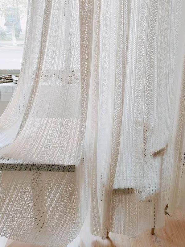 Guru's hollow curtain simplicity linking rod transmittance of light -transmitted screen bay window living room hook needle literary lace window screen