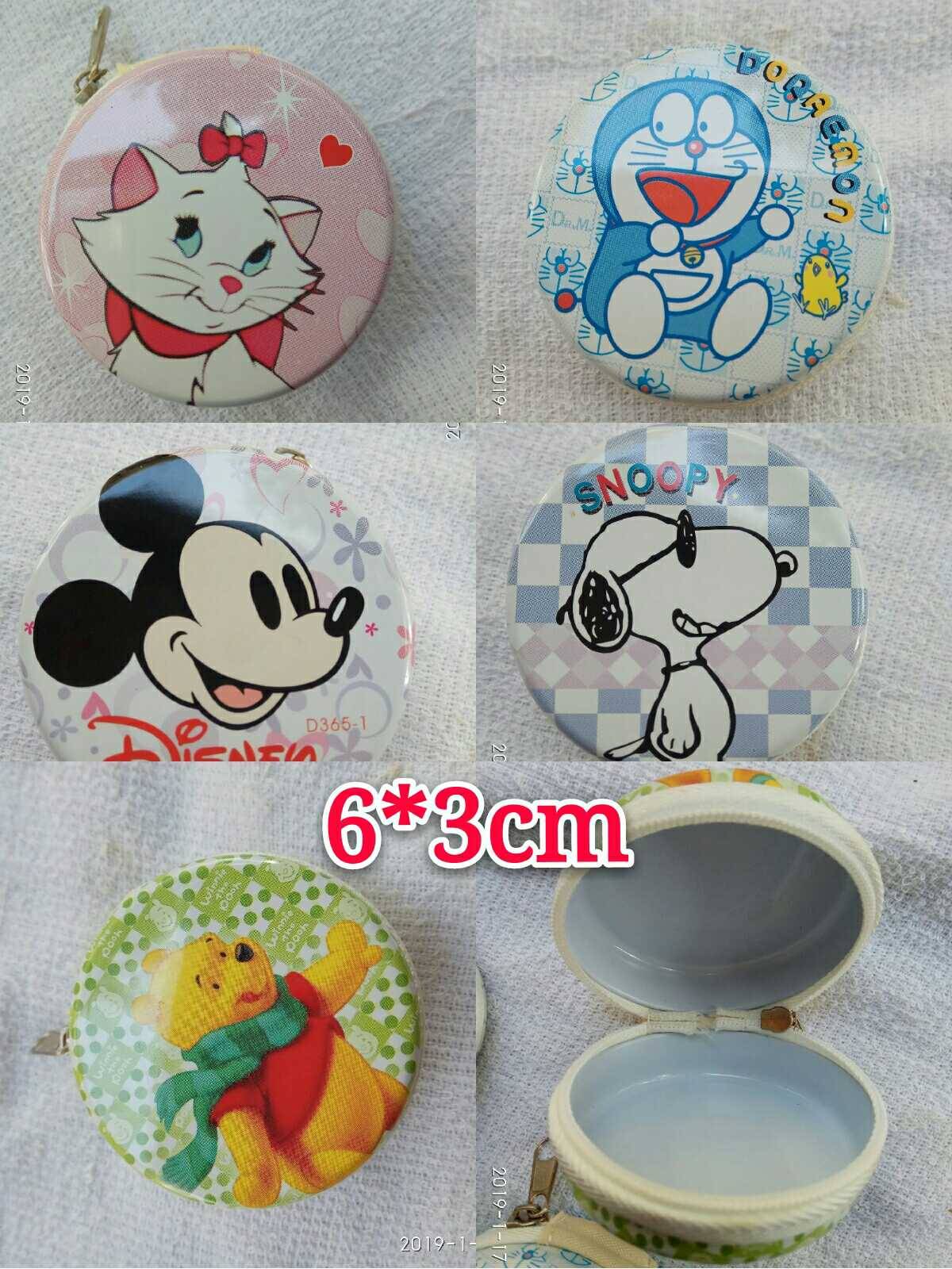 Disni zipper round small iron box exquisite collection small iron box small storage box coin purse