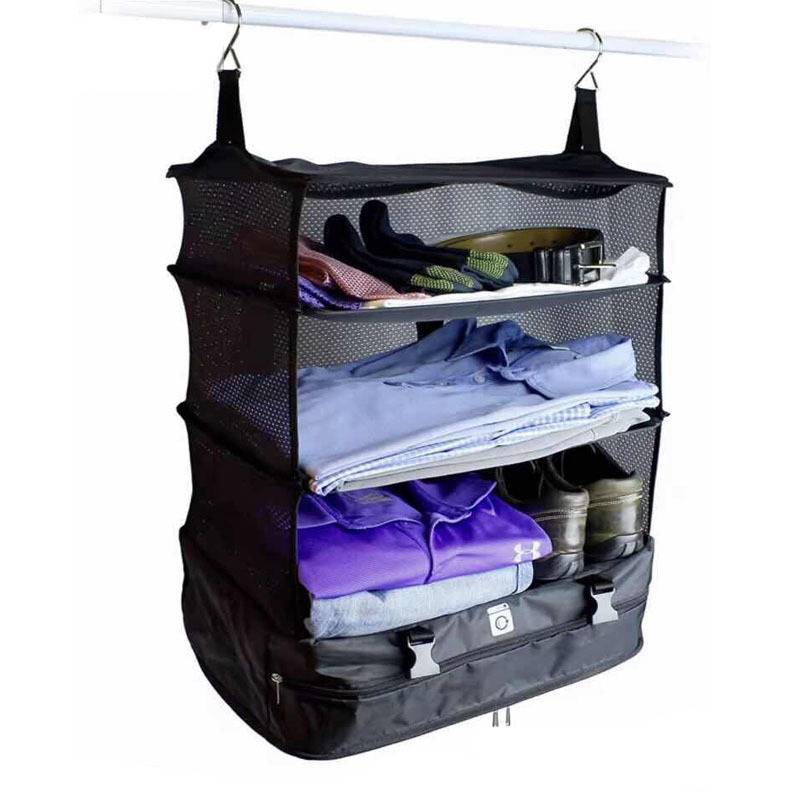 TV home supplies explosion multi -functional clothing travel storage three -layer hanging bag travel storage bag