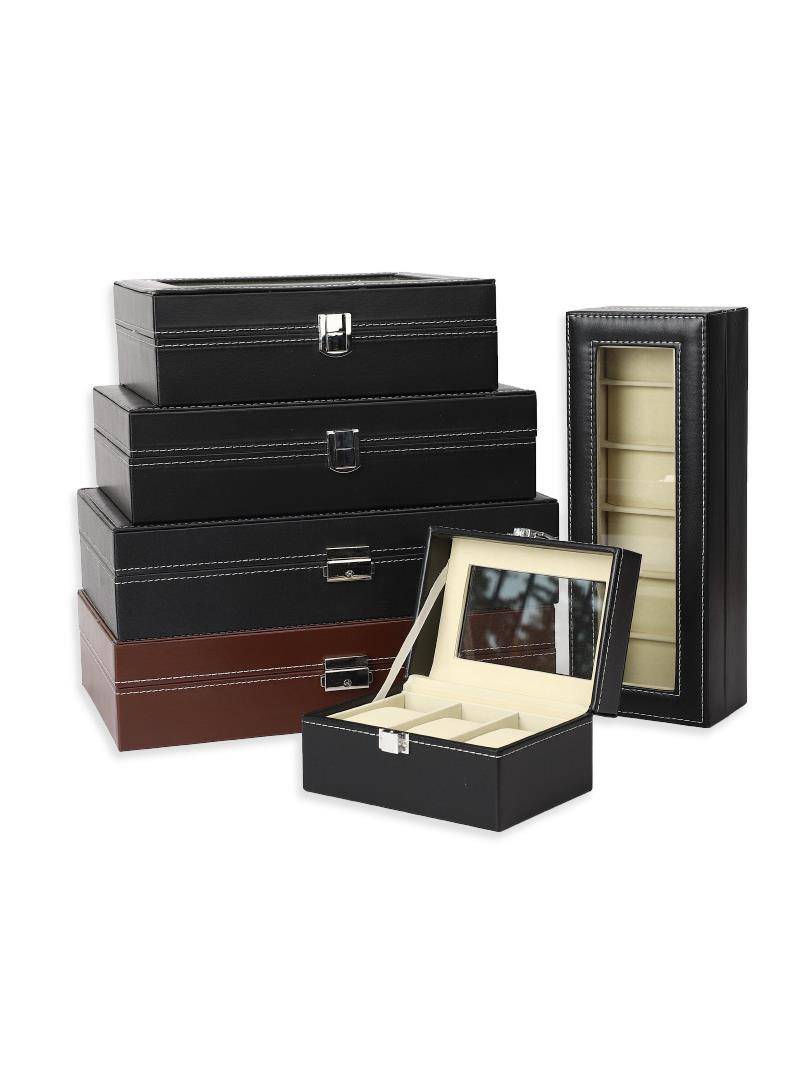 Spot explosion 12 men's watch watch box watch jewelry storage box PU leather transparent display box