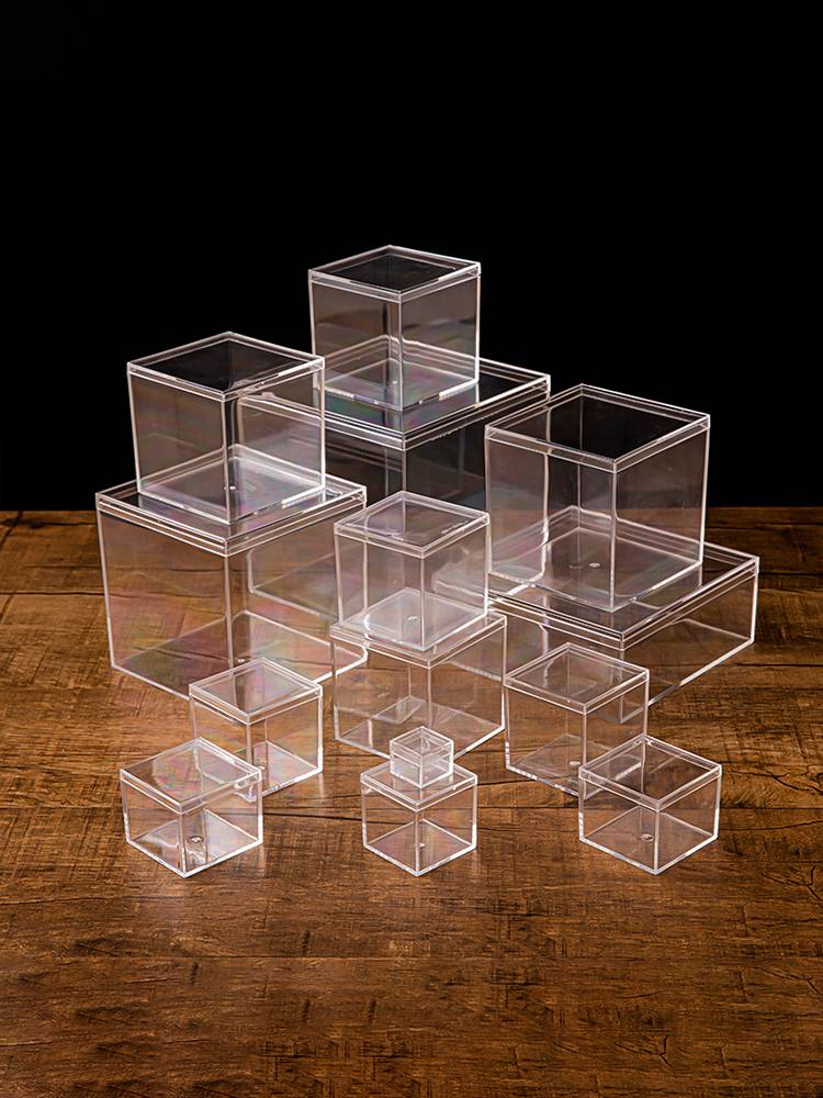 Square transparent plastic candy box acrylic food wedding candy packaging jewelry gift square small box