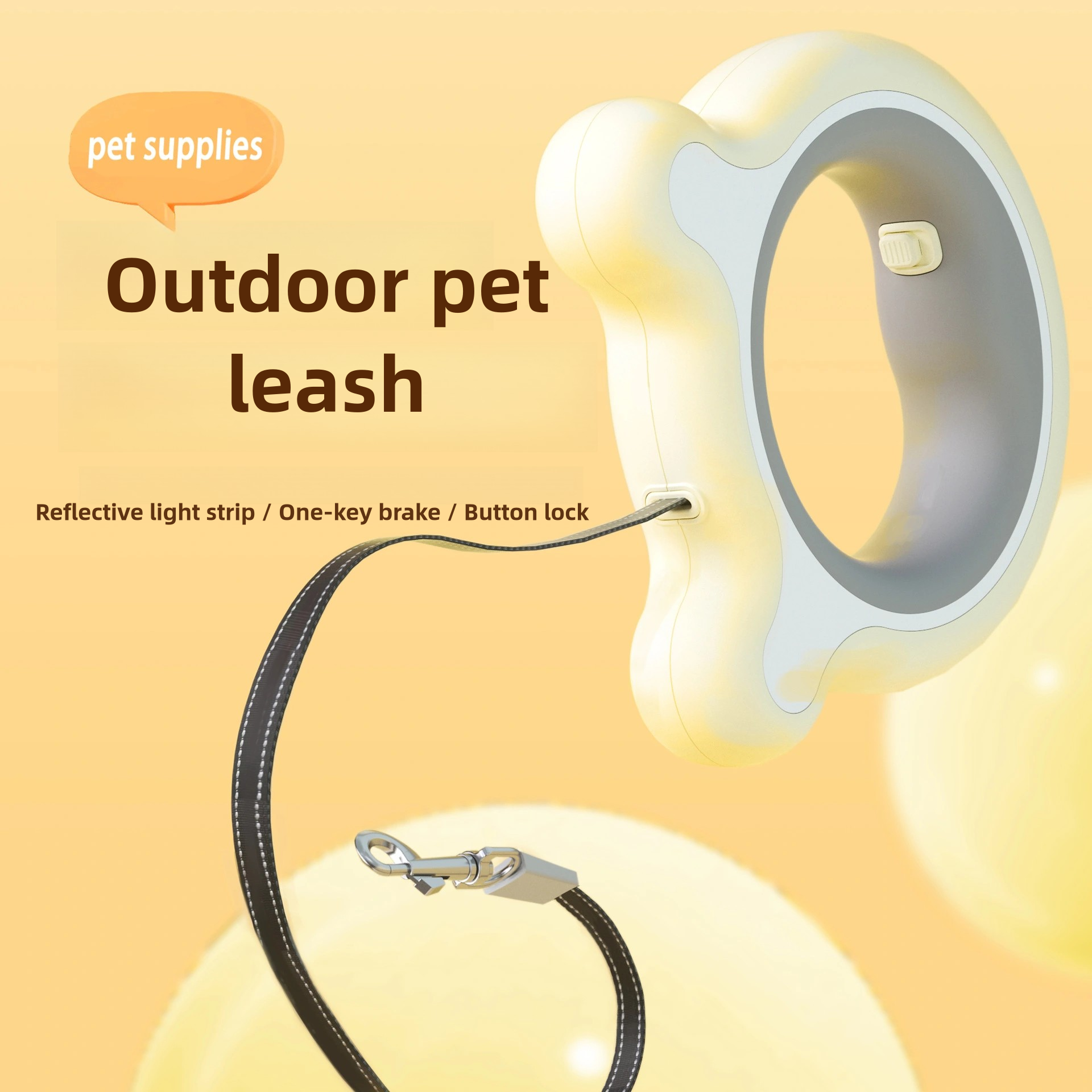 Automatic Retractable Lighted Dog Leash Illuminated Small Size Training Dog Harness for Easy Dog Walking