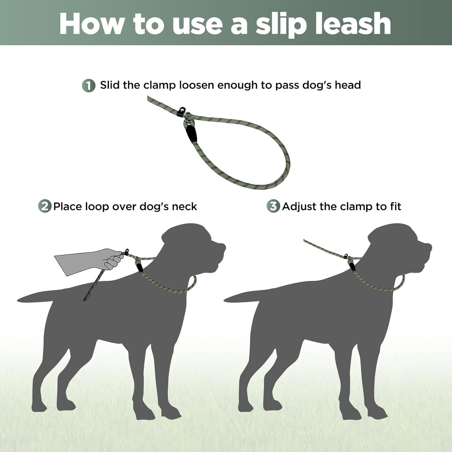 Reflective Durable Nylon Lead Dog Leash Heavy Duty Dog Loop Slip Leash Strong Rope explosion-proof dog traction P rope Pet leash