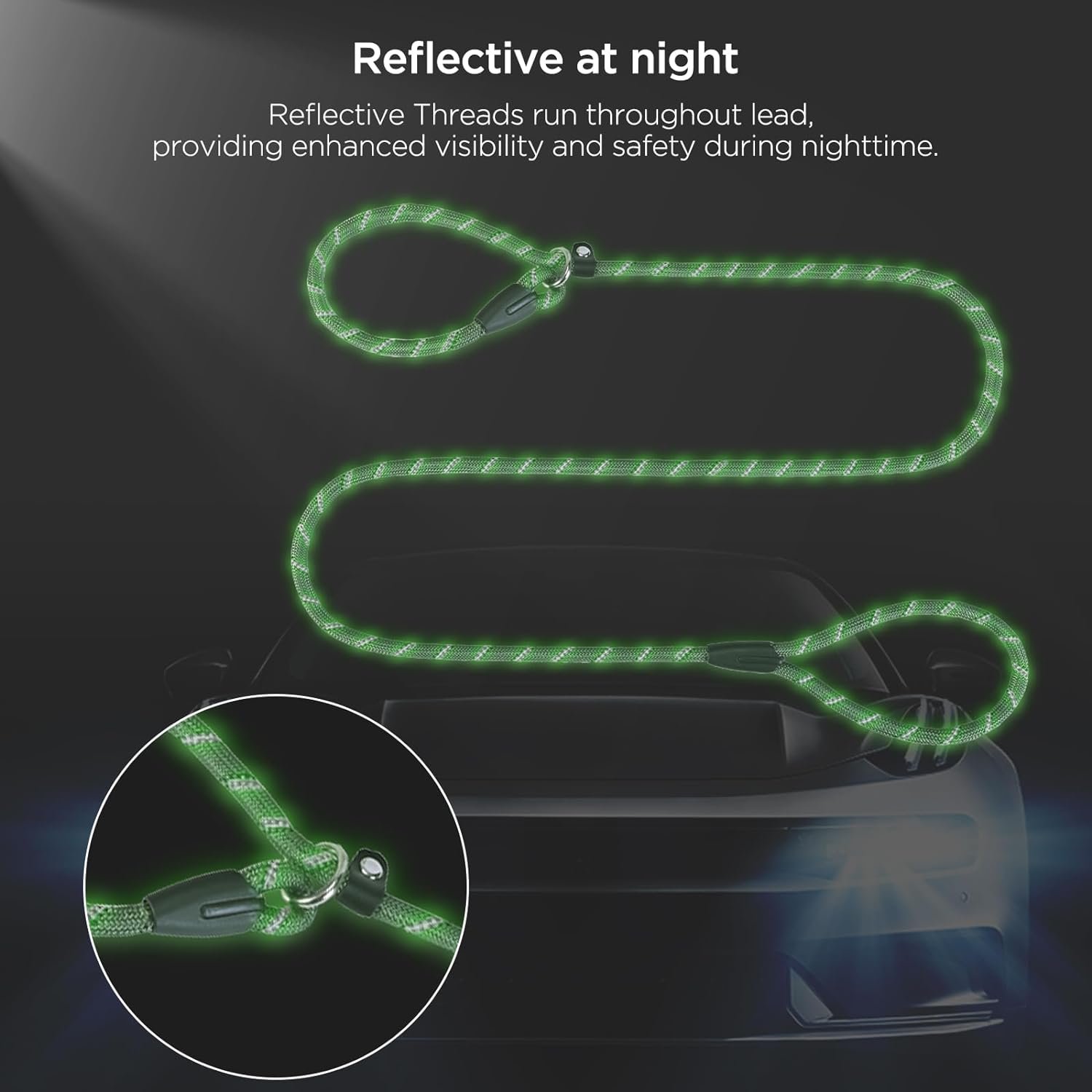 Reflective Durable Nylon Lead Dog Leash Heavy Duty Dog Loop Slip Leash Strong Rope explosion-proof dog traction P rope Pet leash