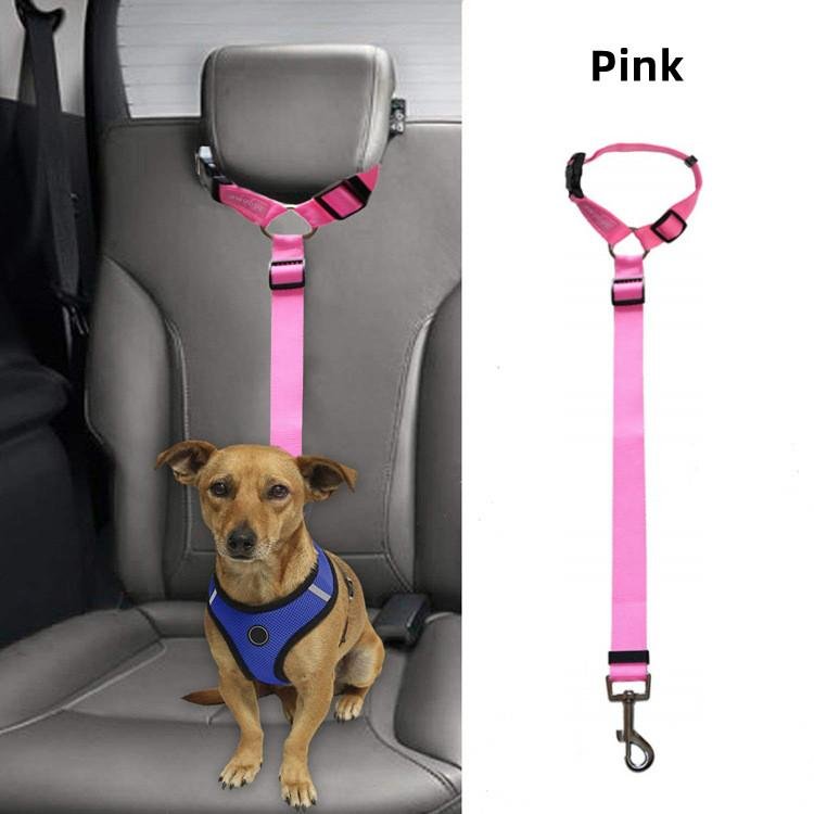 Customized Adjustable Dog Seat Belt Reflective Dog Car Retractable Elastic Reflective Belt Dog Bungee Leash
