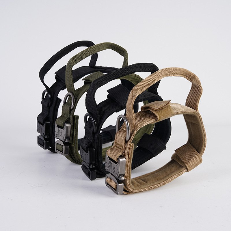 Tactical Dog Collar Nylon Adjustable Pet Outdoor Products Dog Neck Collar Large and Medium Training Dog Traction Rope