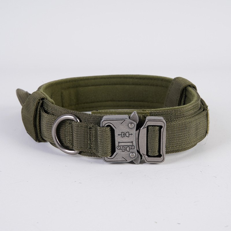 Tactical Dog Collar Nylon Adjustable Pet Outdoor Products Dog Neck Collar Large and Medium Training Dog Traction Rope