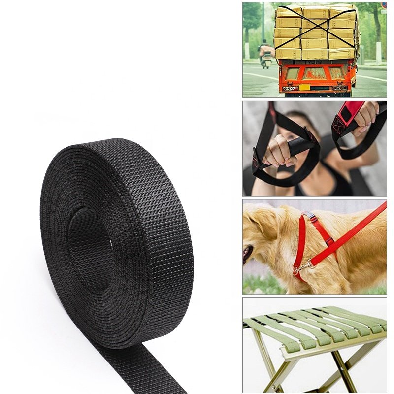 Custom logo 38mm 32mm heavy nylon belt webbing flat nylon webbing heavy nylon webbing for pet dog collar leashes