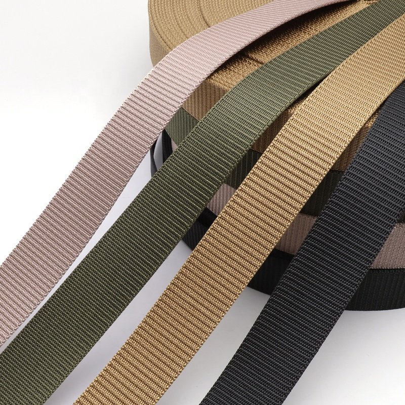 Custom logo 38mm 32mm heavy nylon belt webbing flat nylon webbing heavy nylon webbing for pet dog collar leashes