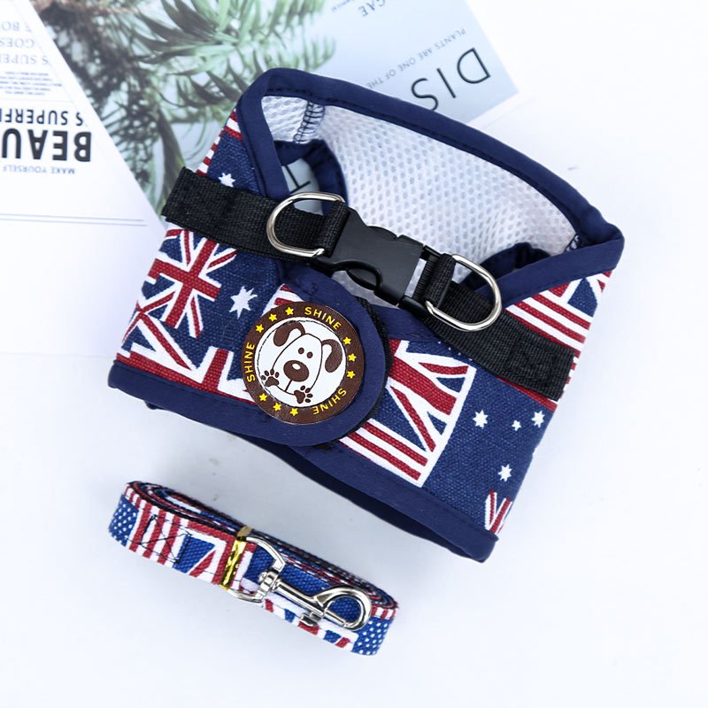 Fashionable pet vest-style chest strap adjustable telescopic dog leash collar for cats and dogs